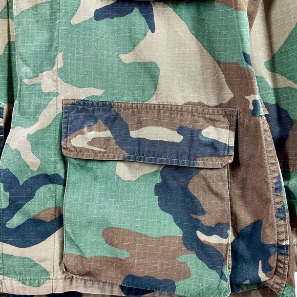 Vintage Army Woodland Fatigue Shirt Small-Regular VTG Army Airborne BRAGG Sm/Reg - Picture 14 of 16